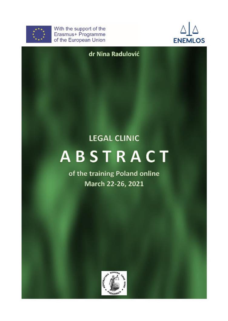 Legal Clinic, Abstract of the Training Poland Online, March 22-26, 2021, June 2022, ISBN